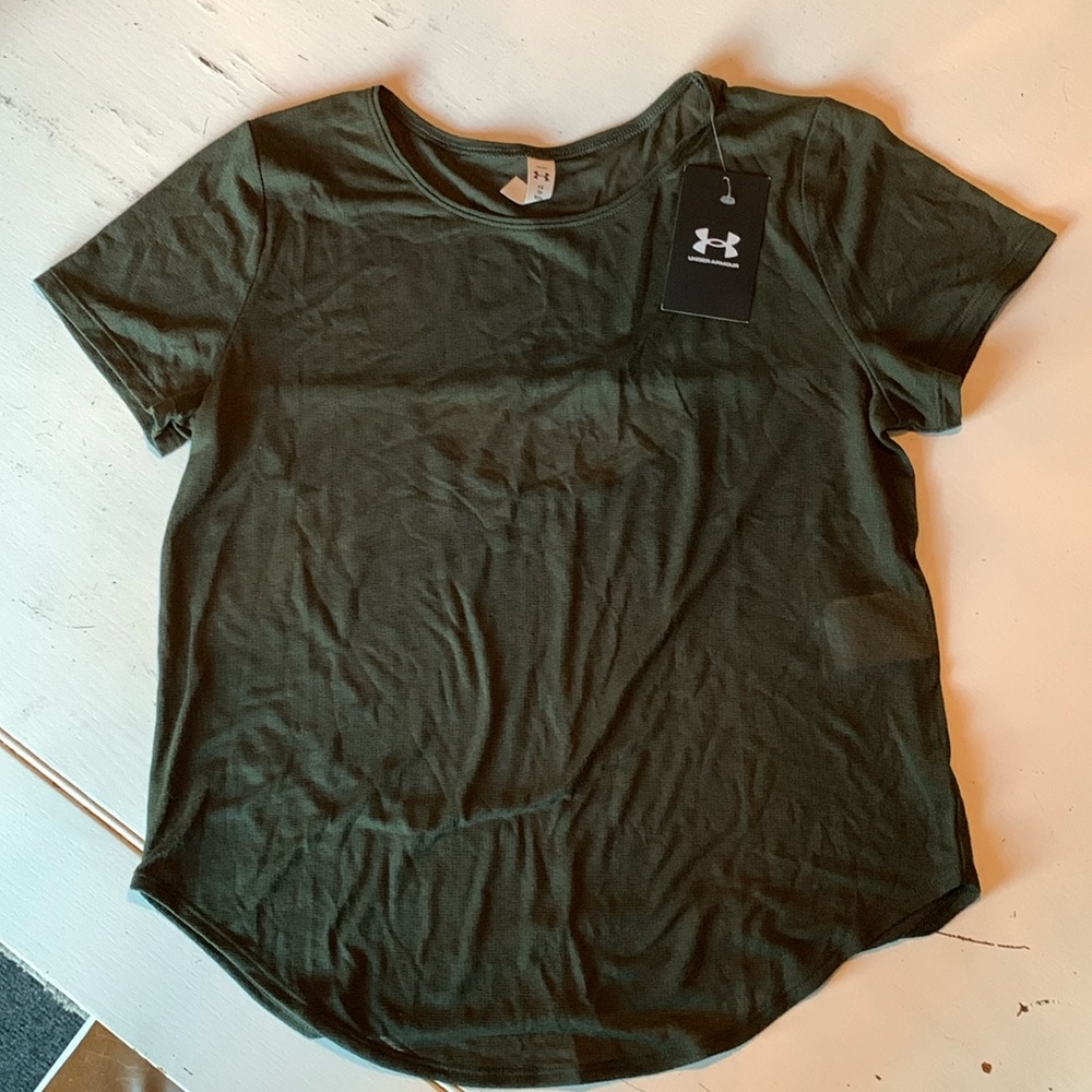 LAST CALL! UNDER ARMOUR - Loose Olive Sheer Fitness Top - NWT